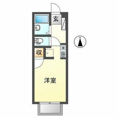 フォブール今里(ワンルーム/2階)の間取り写真
