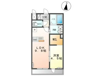 ソラリス SOLARIS(1LDK/2階)の間取り写真