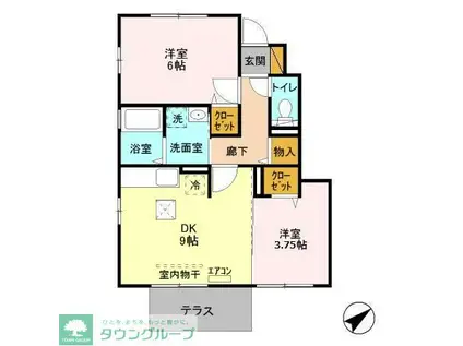 グランシード(2DK/1階)の間取り写真