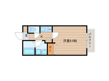 アスコット高橋(1K/2階)の間取り写真