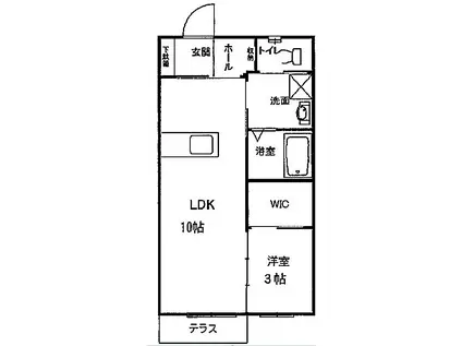 ボヌール・往完(1LDK/1階)の間取り写真