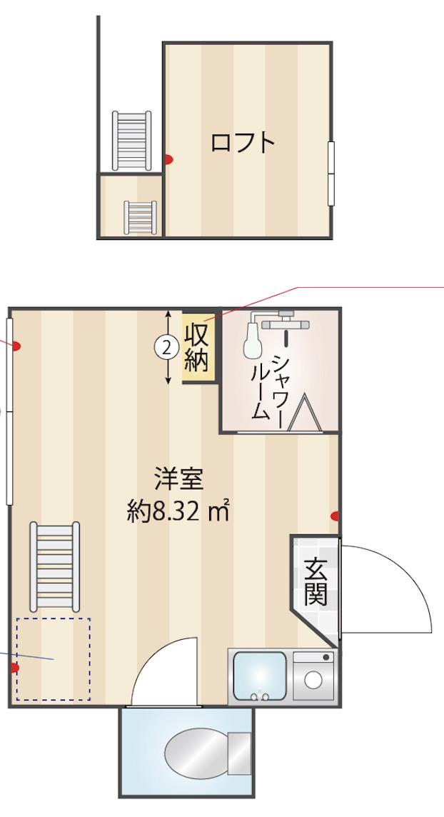 アーンベスト東新宿(ワンルーム/2階)の間取り写真