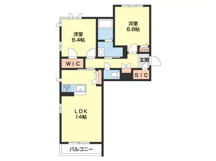 メゾンド・ベレオ(2LDK/3階)の間取り写真