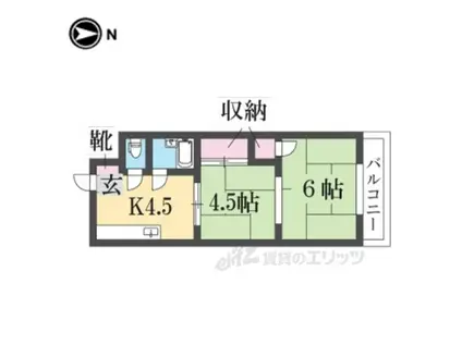 サンコート小澤(2DK/4階)の間取り写真