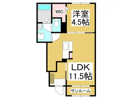 ルミナス・スターズ(1LDK/1階)の間取り写真