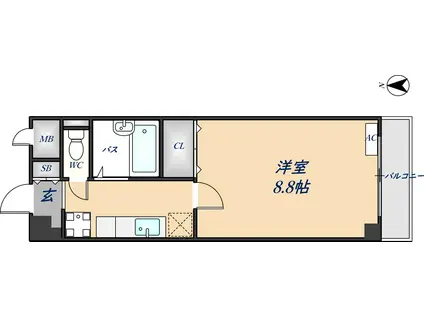 PRIMROSE(1K/6階)の間取り写真