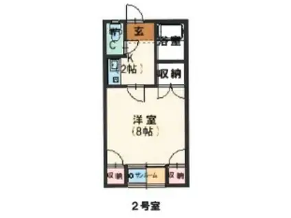 フロイライン泉ヶ丘(1K/1階)の間取り写真