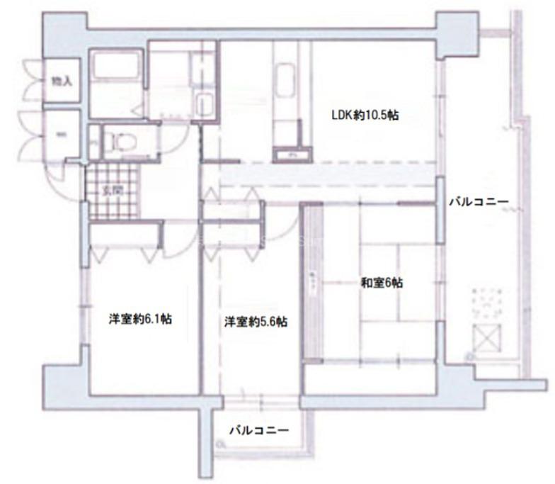 コーシャハイツ酉島(3LDK/6階)の間取り写真
