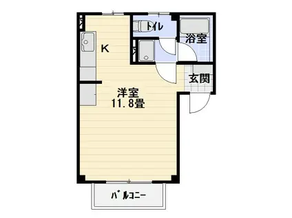 ドミール(ワンルーム/2階)の間取り写真