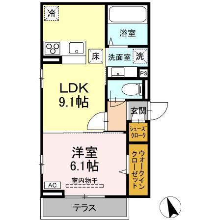CAREER POCKET A(1LDK/1階)の間取り写真