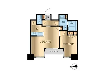 KDXレジデンス東新宿(1LDK/12階)の間取り写真