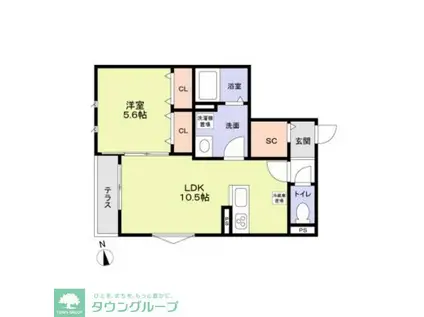 CASA LUCIDA(1LDK/1階)の間取り写真