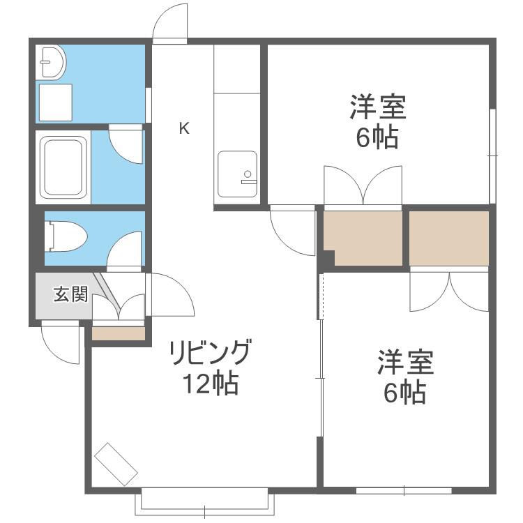 セレシュ4・1(2LDK/2階)の間取り写真