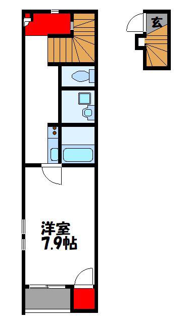 クレイノFLORA宇美(1K/2階)の間取り写真