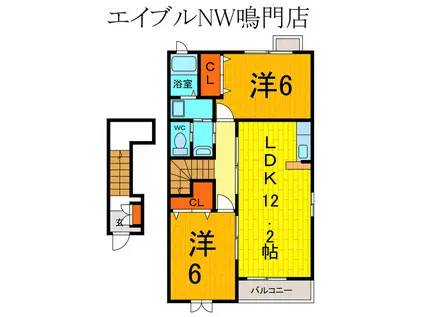 アルドーレ A(2LDK/2階)の間取り写真