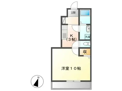 ハーベスト(1K/1階)の間取り写真