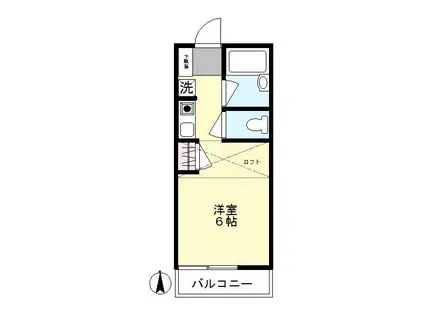 クラブアン(ワンルーム/2階)の間取り写真