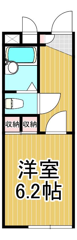 レオパレス 甲東園(1K/2階)の間取り写真