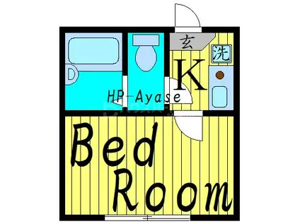 シャンテ綾瀬(1K/1階)の間取り写真