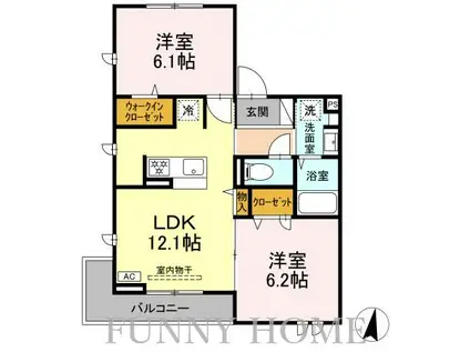 サウスヒルズ世田谷(2LDK/2階)の間取り写真