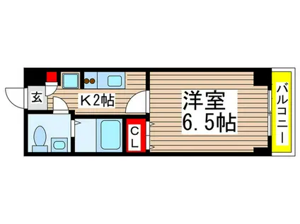 アリビオ八千代台西(1K/6階)の間取り写真