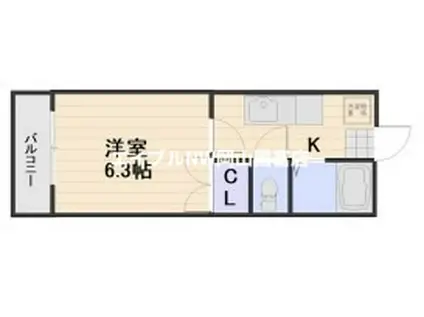 シャルムパレスB(1K/1階)の間取り写真