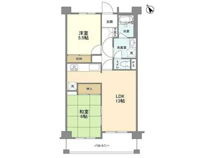 コスモリード世田谷砧(2LDK/4階)の間取り写真