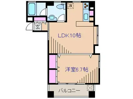 フジビューハイツ菊名弐番館(1LDK/3階)の間取り写真