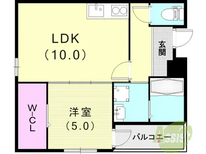 フジパレス庄内西町II番館(1LDK/2階)の間取り写真