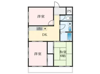 北条マンション(3DK/3階)の間取り写真