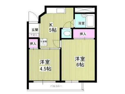 ロックヒルズ10(2K/5階)の間取り写真