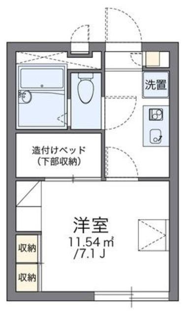 レオパレスルミエールII(1K/1階)の間取り写真