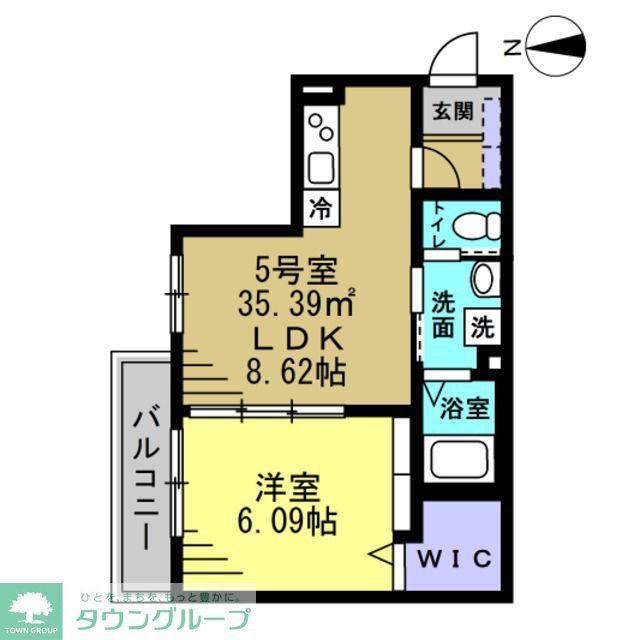 セミカ葛城 II(1LDK/1階)の間取り写真