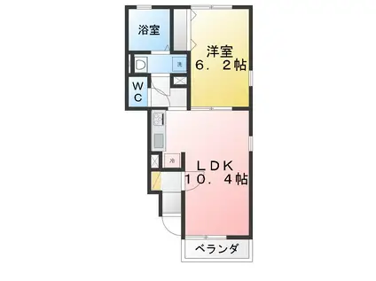 アムールKEN(1LDK/1階)の間取り写真