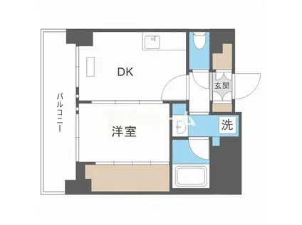 エステムコート難波VIエント(1DK/13階)の間取り写真