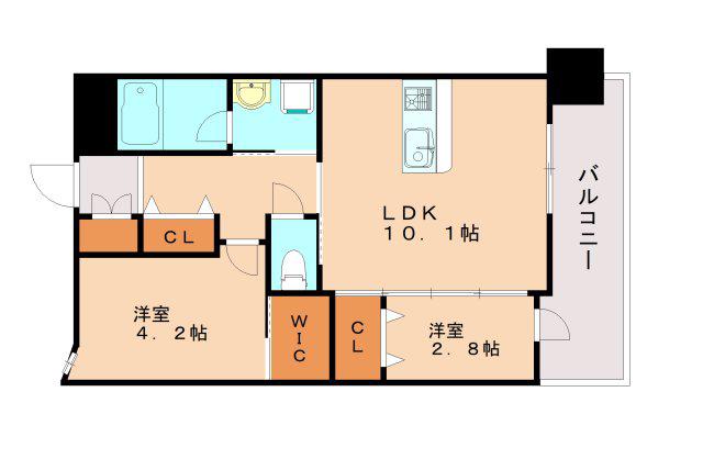 GENOVIA神戸新開地駅前(1SLDK/2階)の間取り写真