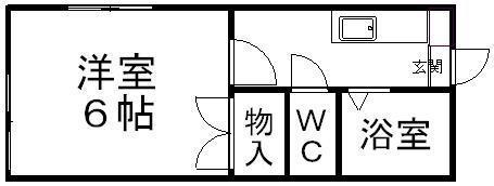 ビレッジ柏木(1K/2階)の間取り写真