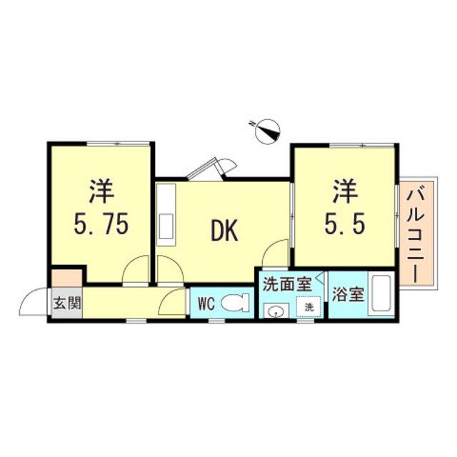 松本ハイツ(2DK/2階)の間取り写真