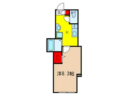 リベルテときわ台(1K/1階)の間取り写真