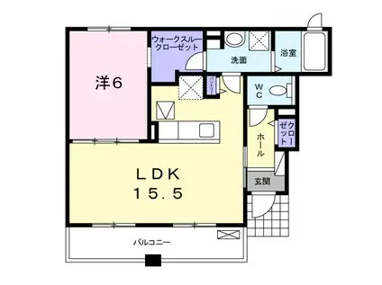 ミラモ ユート(1LDK/1階)の間取り写真