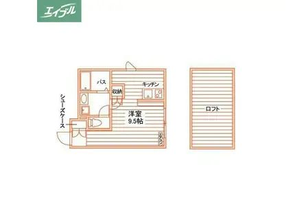 メゾン佛蘭西 A棟(ワンルーム/2階)の間取り写真