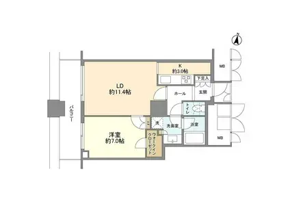 ヴィナシス金町タワーレジデンス(1LDK/8階)の間取り写真