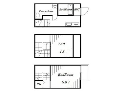 ラ・ルーチェ(1K/1階)の間取り写真