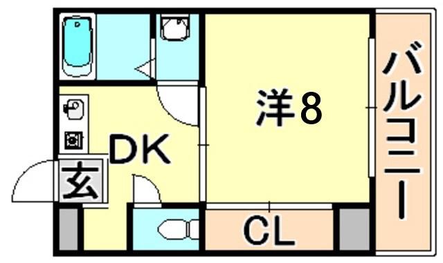 平野エスペランス(1K/3階)の間取り写真