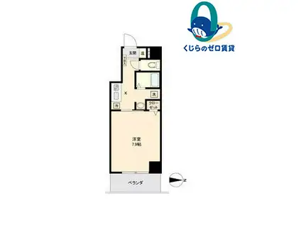 アーバンフラッツ伏見(1K/9階)の間取り写真