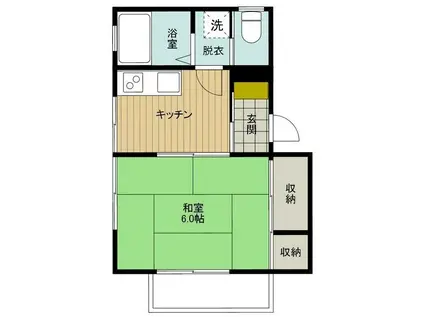 メゾンK(1DK/2階)の間取り写真