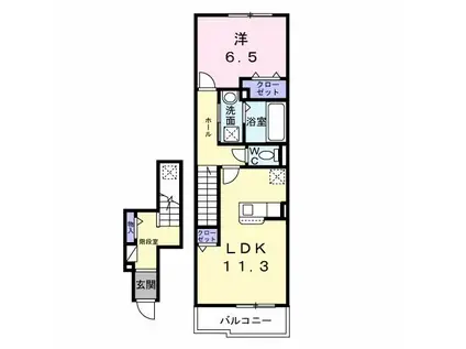 パーチェ(1LDK/2階)の間取り写真