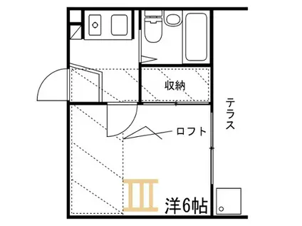 MISTRAL神屋町ウエスト・イースト(1K/1階)の間取り写真