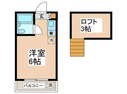 メリーレジデンス(ワンルーム/2階)の間取り写真