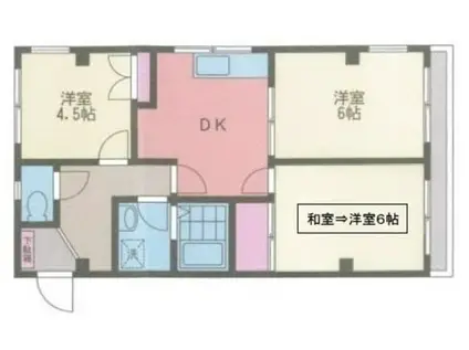 レヂデンス馬場(3DK/2階)の間取り写真